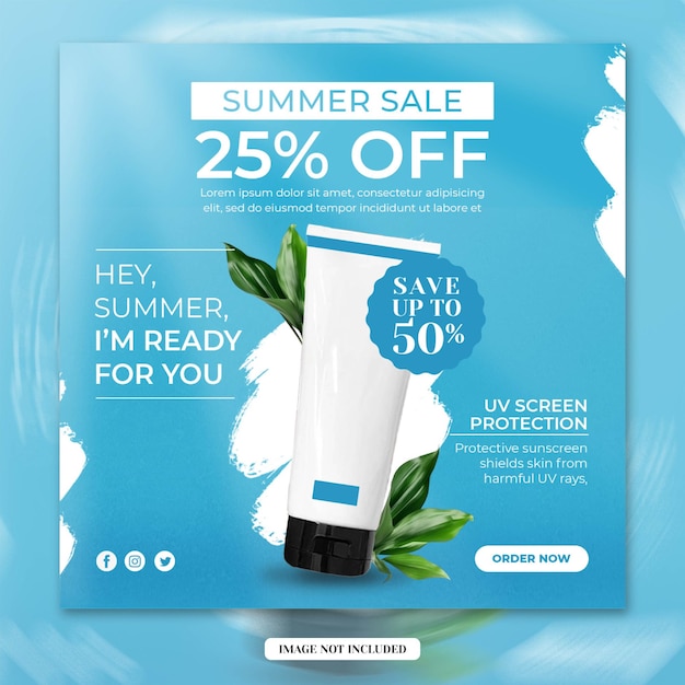 Skin care cosmetic beauty skin product promotion social media instagram banner template