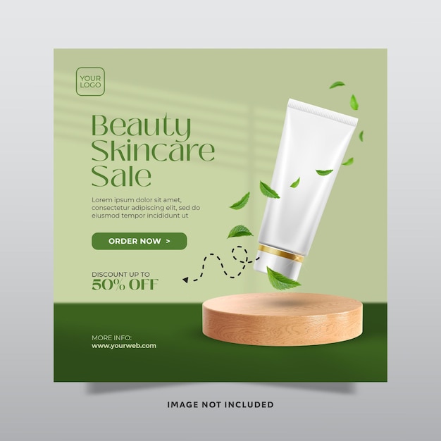 Skincare product promotion social media post psd template 05