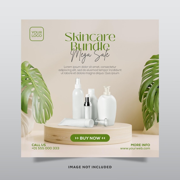 Skincare product promotion social media post psd template 07
