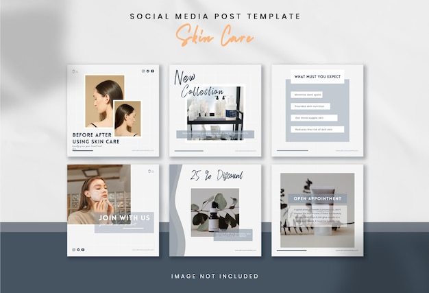 Skincare social media post set