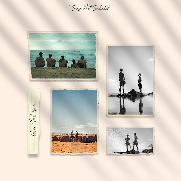 Social media post moodboard photo collage mockup