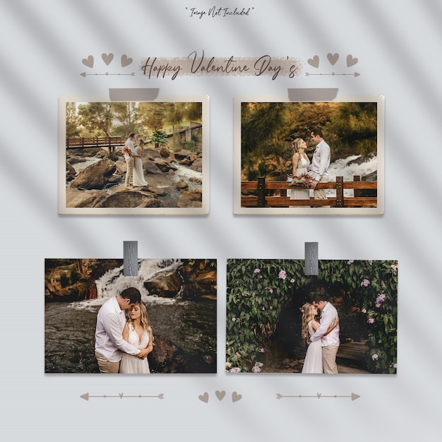 Social media post moodboard photo collage mockup