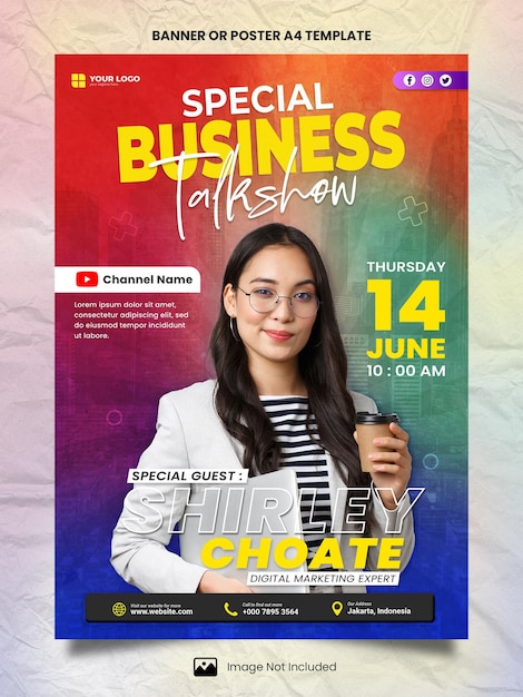 Special business talkshow poster a4 or banner template
