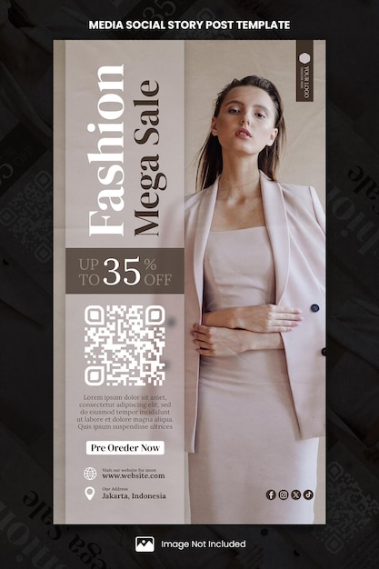 Special new year fashion sale media social story post template