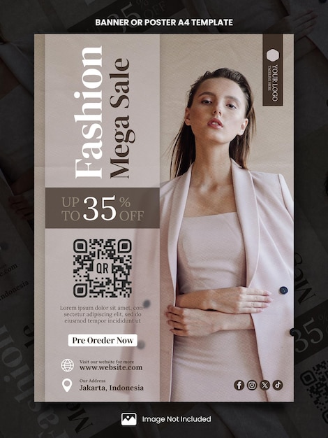 Special new year fashion sale poster a4 or banner template