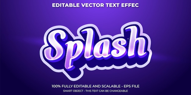 Splash editable vector text effect