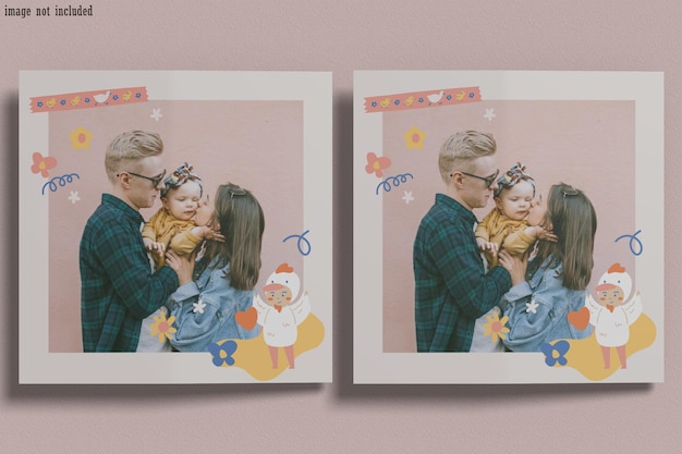 Squares cards mockup