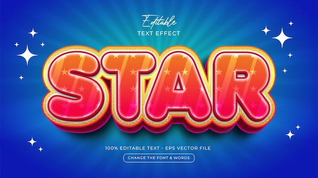 Star editable text effect style premium vector
