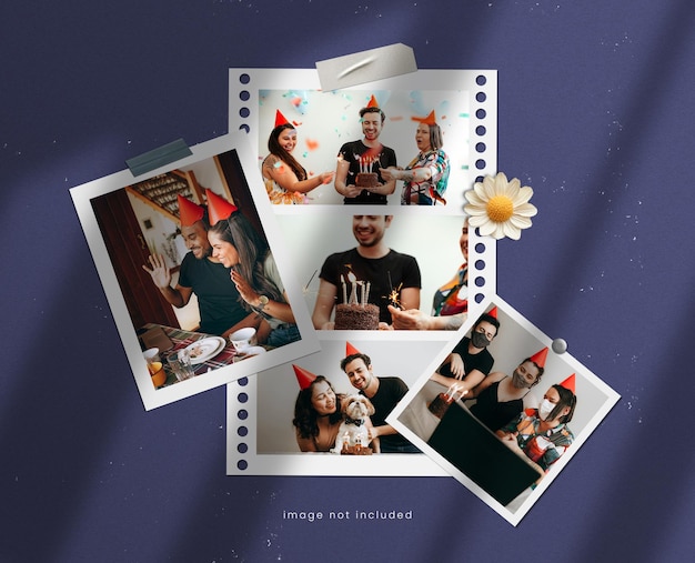 Stylish photo frame set mood board mockup