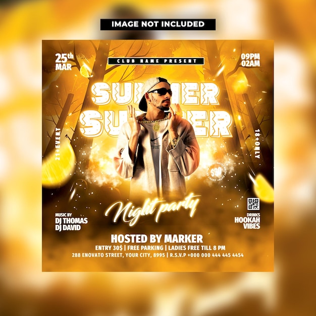 Summer night party flyer