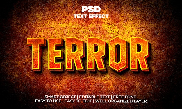 Terror psd text effect