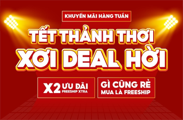 Tet red envelope promotion banner with festive design