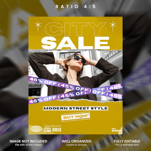 Urban streetwear brutalist design template