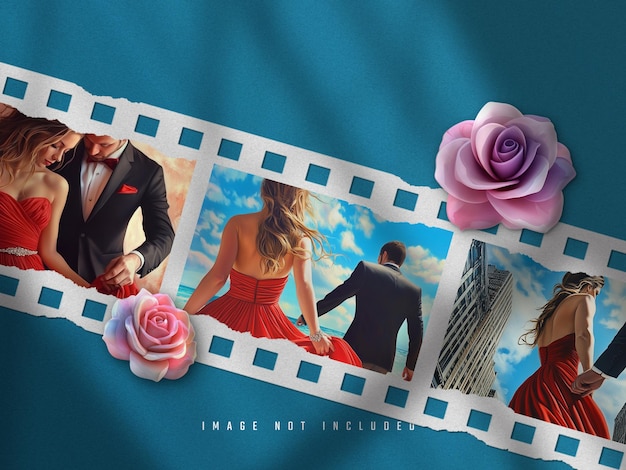 Valentines day photo frame mockup