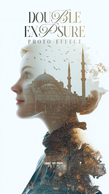 Vertical double exposure photo effect