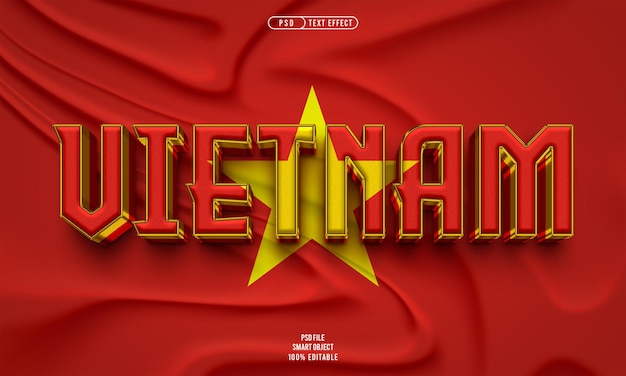 Vietnam 3d editable text effect
