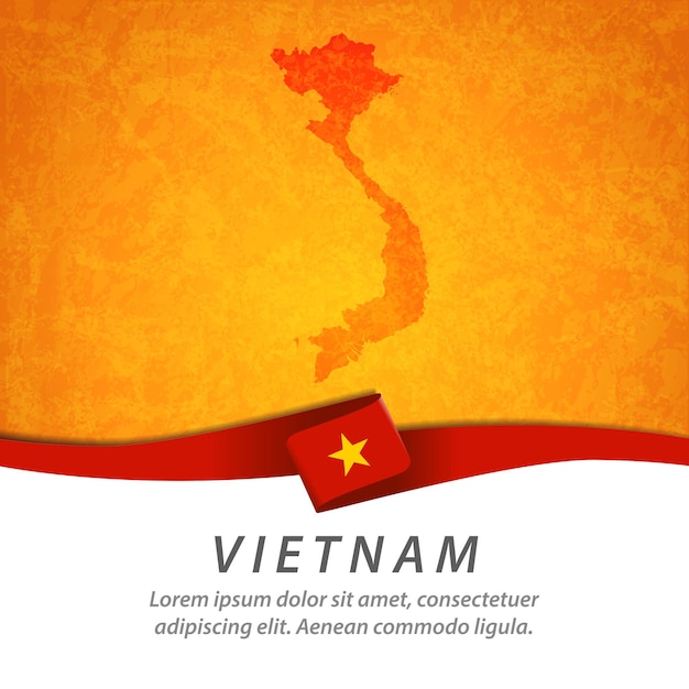 Vietnam flag with central map