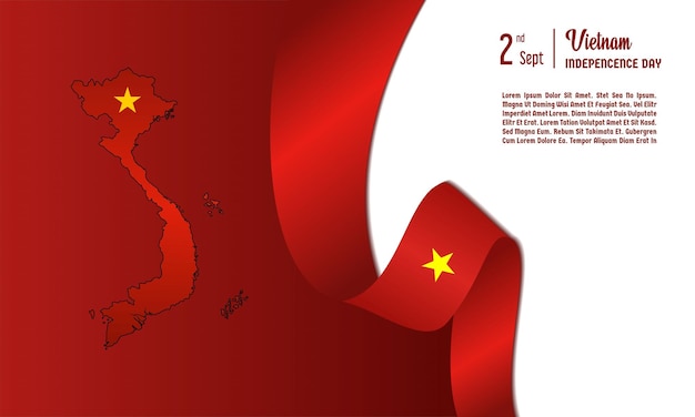Vietnam independence day vector illustration greeting card background