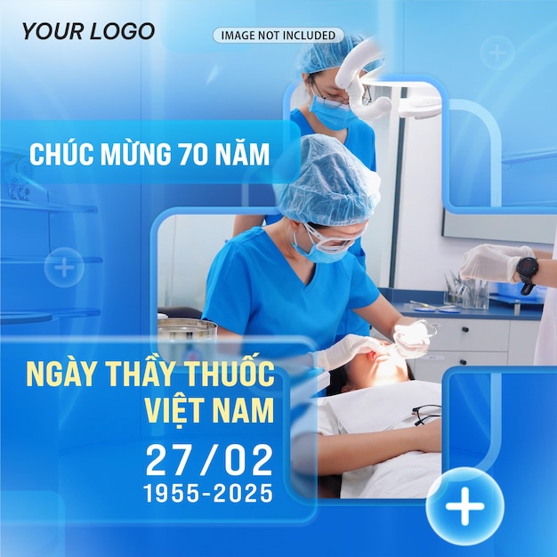 Vietnamese doctors day healthcare celebration social media post template