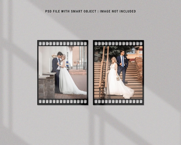 Wedding photo frame set moodboard mockup premium psd