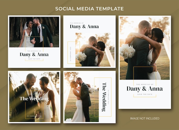 Wedding social media post bundle template