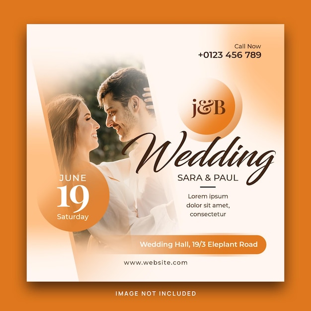 Wedding social media post design banner