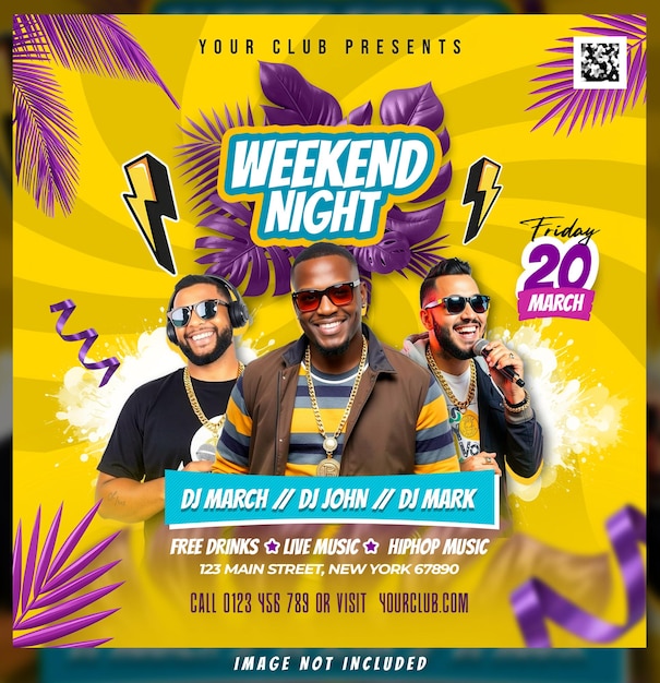 Weekend night party flyer