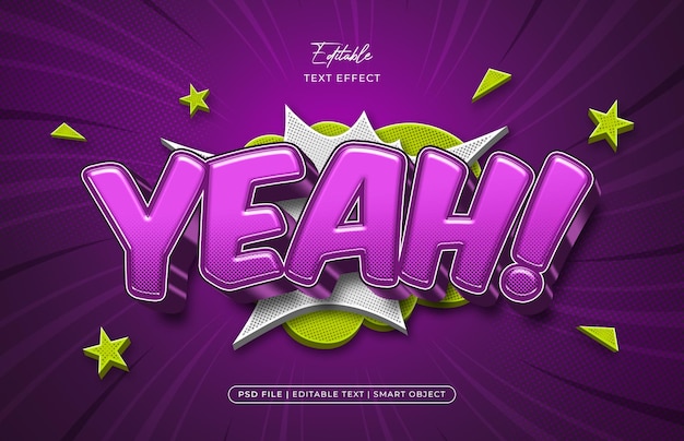 Yeah editable text effect style premium psd