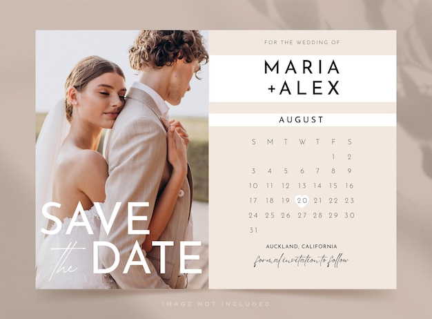 A calendar for the date of the year with a couple