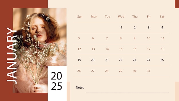 A calendar that says the date of january calendar 2025