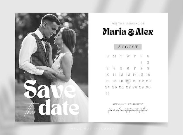 A couple in a wedding dress and a date date