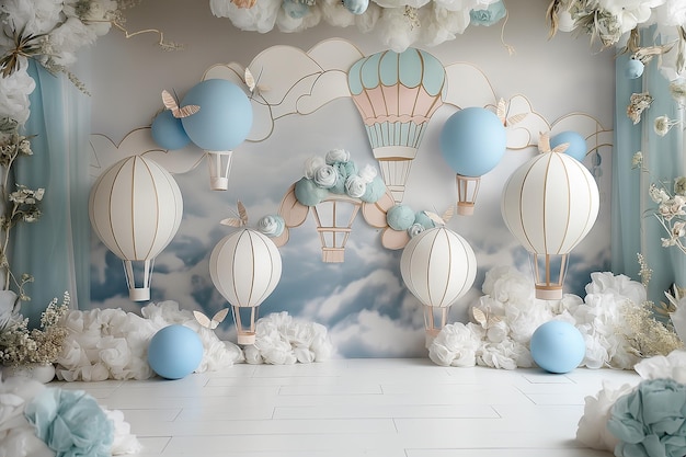 A wall with balloons and the words quot the word quot on it