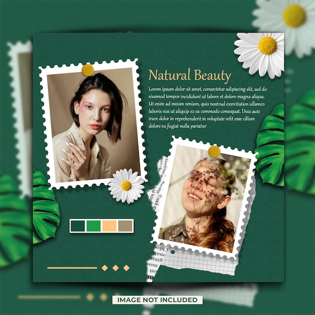 Aesthetic moodboard template for social media