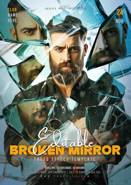 Broken mirror effect poster design