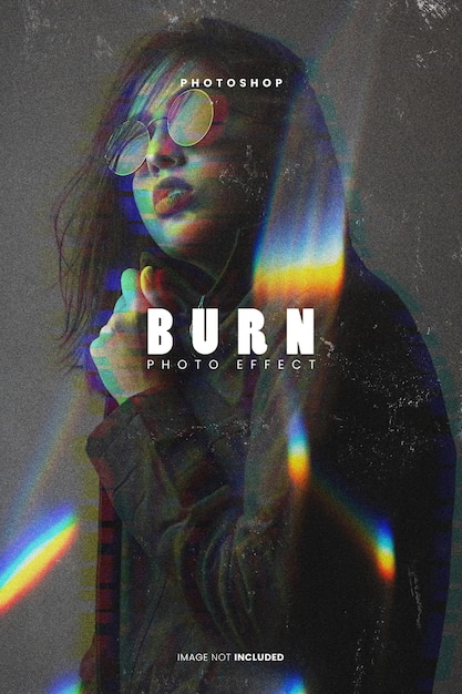 Burn photo effect psd