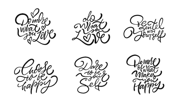 Calligraphy quotes on positivity love happiness and growth for inspiration