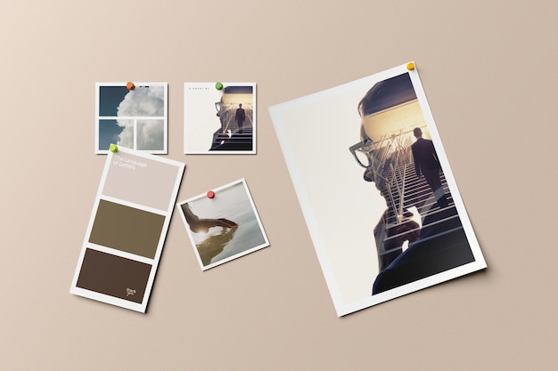 Creative mood board with inspirational imagery and color palette