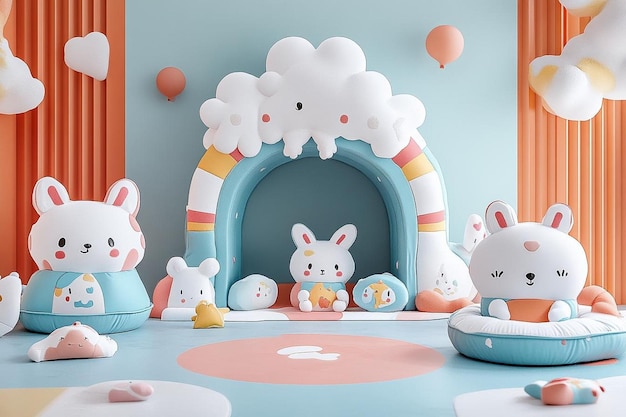 Cute dog house with playful design photo