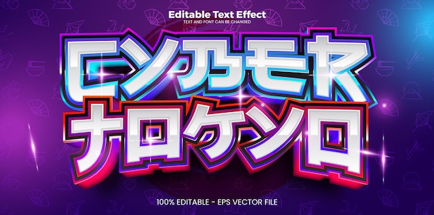 Cyber tokyo editable text effect in modern trend style