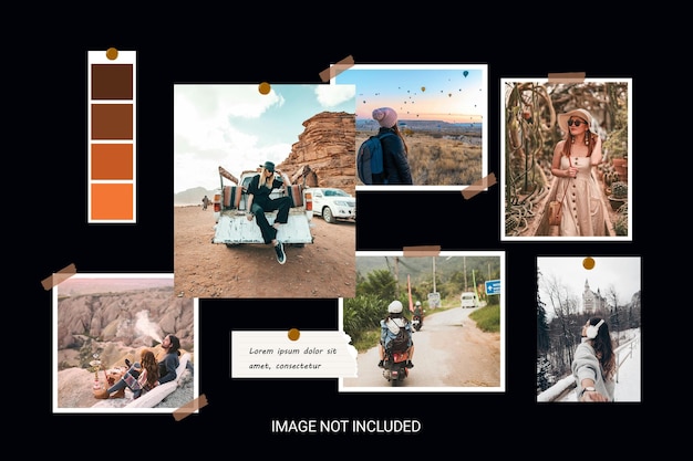 Design portfolio social media or branding mood board mockup template