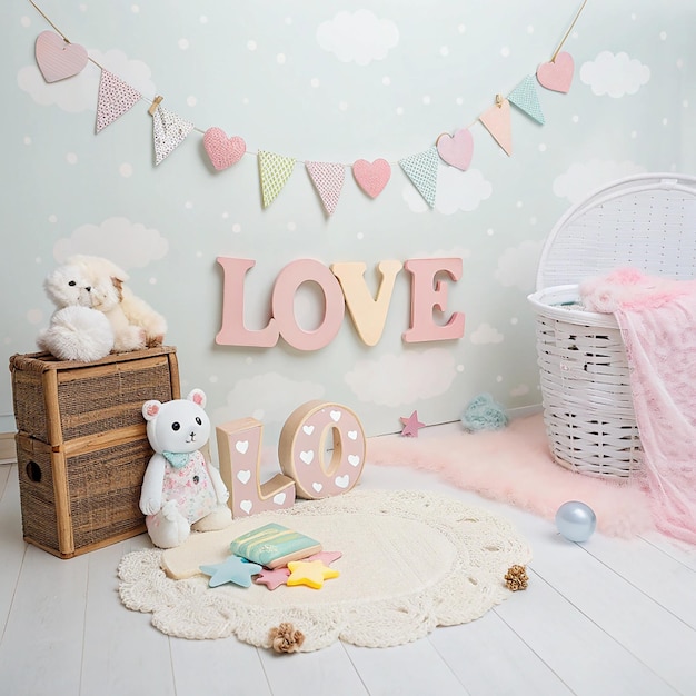 Digital background digital photography background word love for newborn and baby photography