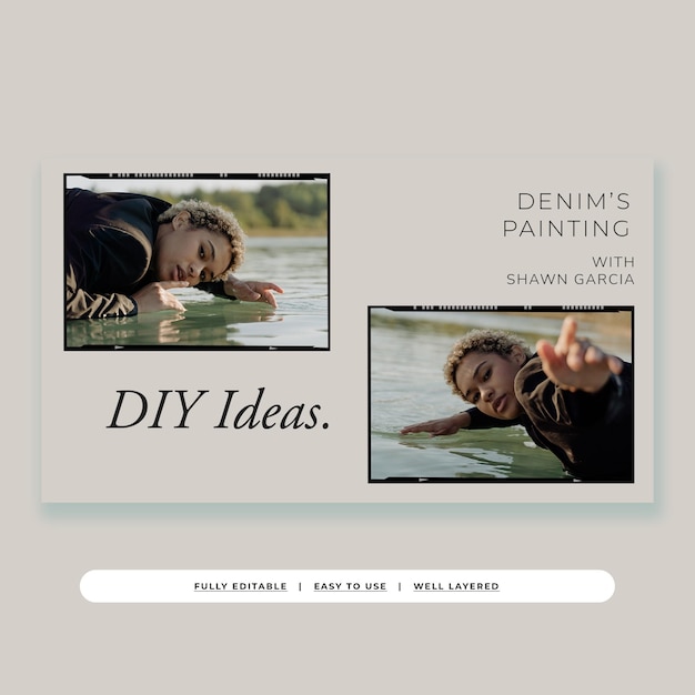 Earthy tone minimalist fashion youtube thumbnail template