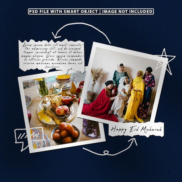 Eid mubarak islamic festival social media template premium psd