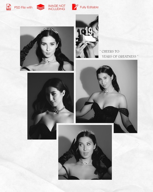 Elegant black and white photo collage for celebratory social media post