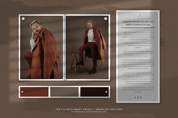 Fashion photo mockup template with text