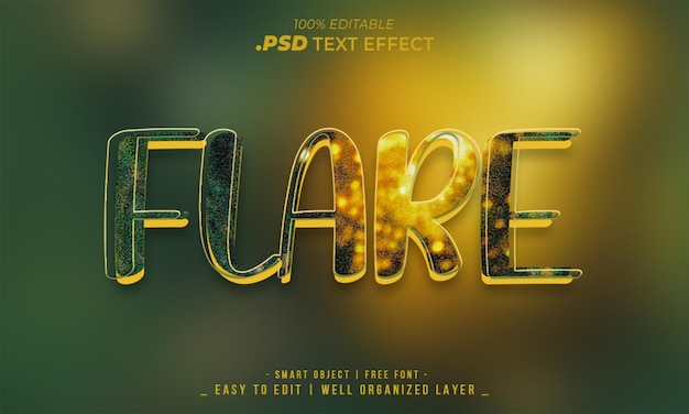 Flare text effect – psd editable