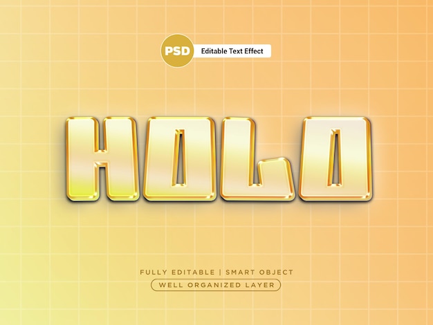 Golden holographic style editable text effect