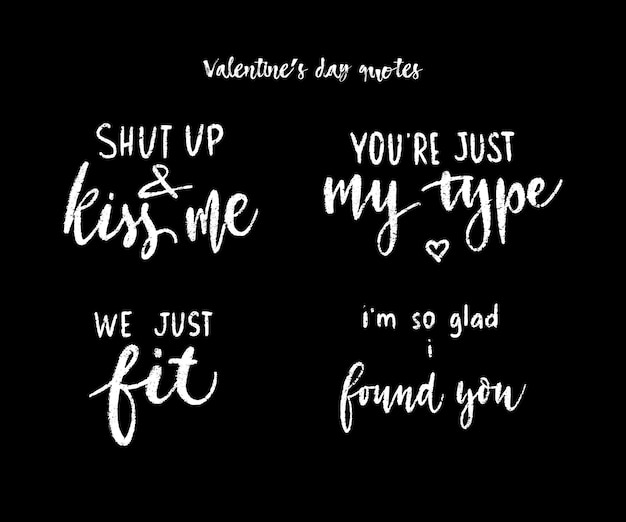 Hand drawn calligraphy love inscriptions funny lettering quotes