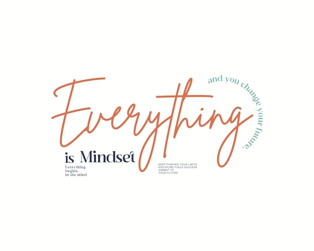 Inspirational typography everything is mindset quote design