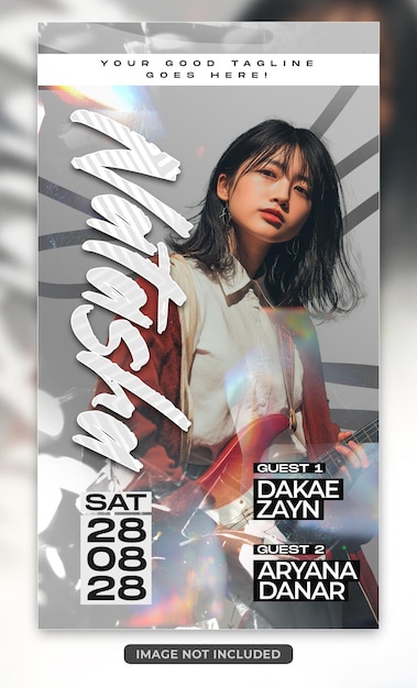 Minimalist and dynamic music poster template